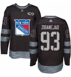Mens Adidas New York Rangers 93 Mika Zibanejad Premier Black 1917 2017 100th Anniversary NHL Jersey 
