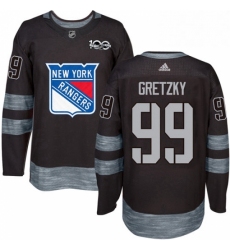 Mens Adidas New York Rangers 99 Wayne Gretzky Authentic Black 1917 2017 100th Anniversary NHL Jersey 