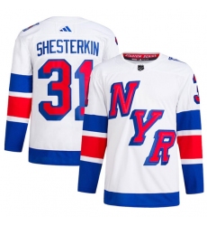 Men's New York Rangers #31 Igor Shesterkin White 2024 Stadium Series Stitched Jersey
