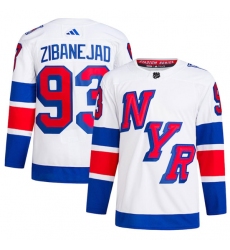 Men's New York Rangers #93 Mika Zibanejad White 2024 Stadium Series Stitched Jersey