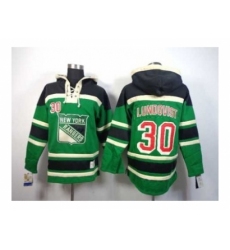 NHL Jerseys new york rangers #30 lundqvist green[pullover hooded sweatshirt]