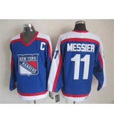 NHL New York Rangers #11 Mark Messier Blue CCM Throwback Jerseys