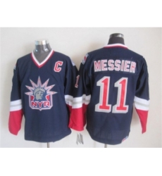 NHL New York Rangers #11 Mark Messier Dark blue jerseys[Retro Former head]