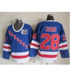 NHL New York Rangers #28 Domi blue jerseys[m&n 75th]