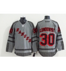 NHL New York Rangers #30 Henrik Lundqvist Charcoal Cross Check Fashion jerseys