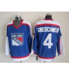 NHL New York Rangers #4 Ron Greschner CCM Throwback blue jerseys