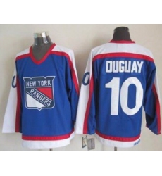 New York Rangers #10 Ron Duguay Blue&White CCM Throwback Stitched NHL Jersey