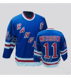 New York Rangers 11 Mark Messier Blue CCM Throwback Jersey