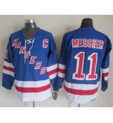 New York Rangers #11 Mark Messier Light Blue CCM Throwback Stitched NHL Jersey