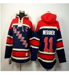New York Rangers #11 Mark Messier Navy Blue Sawyer Hooded Sweatshirt Stitched NHL jersey