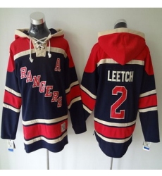 New York Rangers #2 Brian Leetch Navy Blue Sawyer Hooded Sweatshirt Stitched NHL jersey