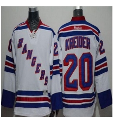 New York Rangers #20 Chris Kreider White Road Stitched NHL Jersey