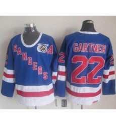 New York Rangers #22 Mike Gartner Blue CCM 75TH Stitched NHL Jersey