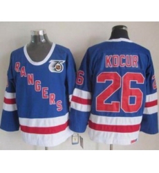 New York Rangers #26 Joe Kocur Blue CCM 75TH Stitched NHL Jersey