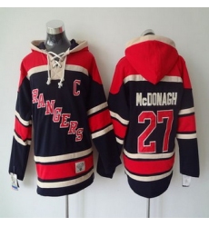 New York Rangers #27 Ryan McDonagh Blue Sawyer Hooded Sweatshirt Stitched NHL jersey