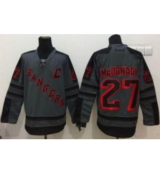 New York Rangers #27 Ryan McDonagh Charcoal Cross Check Fashion Stitched NHL Jersey