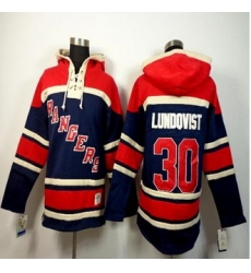 New York Rangers #30 Henrik Lundqvist Navy Blue Sawyer Hooded Sweatshirt Stitched NHL jersey