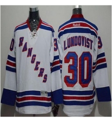 New York Rangers #30 Henrik Lundqvist White Stitched NHL Jersey