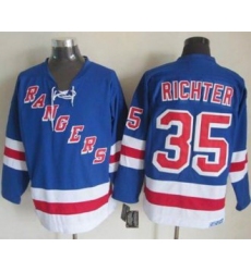 New York Rangers #35 Mike Richter Light Blue CCM Throwback Stitched NHL Jersey