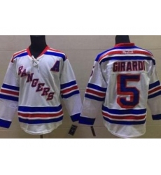 New York Rangers #5 Dan Girardi White Stitched NHL Jersey