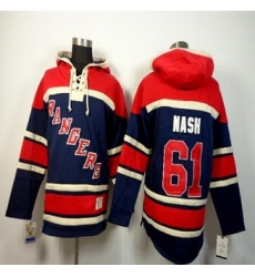 New York Rangers #61 Rick Nash Navy Blue Sawyer Hooded Sweatshirt Stitched NHL jersey
