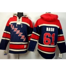 New York Rangers 61 Rick Nash Navy Blue Stitched NHL Sawyer Hooded Sweatshirt
