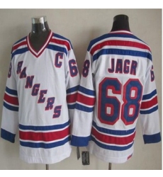 New York Rangers #68 Jaromir Jagr White CCM Throwback Stitched NHL Jersey
