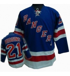 RBK hockey jerseys NY Rangers #21 HIGGINS blue