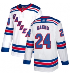 Rangers 24 Kaapo Kakko White Road Authentic Stitched Hockey Jersey