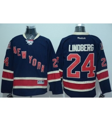Rangers #24 Oscar Lindberg Navy Blue Stitched NHL Jersey