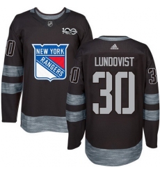 Rangers #30 Henrik Lundqvist Black 1917 2017 100th Anniversary Stitched NHL Jersey