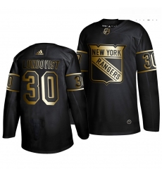 Rangers 30 Henrik Lundqvist Black Gold Adidas Jersey