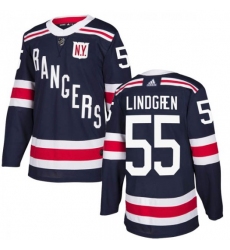 Ryan Lindgren New York Rangers Men Adidas Authentic Navy Blue 2018 Winter Classic Home Jersey