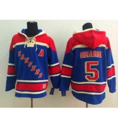 nhl jerseys new york rangers #5 girardi blue[pullover hooded sweatshirt patch A]