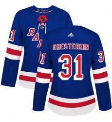 Women Adidas New York Rangers 31 Igor Shesterkin Royal Blue Home NHL Jersey