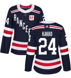 Women Rangers 24 Kaapo Kakko Navy Blue Authentic 2018 Winter Classic Stitched Hockey Jersey