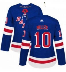 Womens Adidas New York Rangers 10 JT Miller Premier Royal Blue Home NHL Jersey 