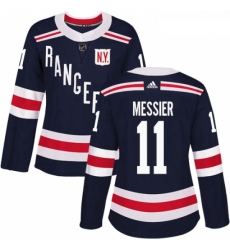 Womens Adidas New York Rangers 11 Mark Messier Authentic Navy Blue 2018 Winter Classic NHL Jersey 