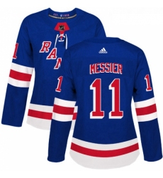 Womens Adidas New York Rangers 11 Mark Messier Premier Royal Blue Home NHL Jersey 