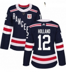 Womens Adidas New York Rangers 12 Peter Holland Authentic Navy Blue 2018 Winter Classic NHL Jersey 