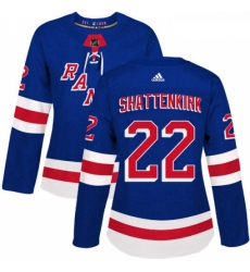 Womens Adidas New York Rangers 22 Kevin Shattenkirk Premier Royal Blue Home NHL Jersey 