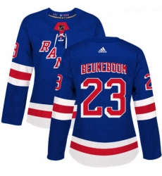 Womens Adidas New York Rangers 23 Jeff Beukeboom Authentic Royal Blue Home NHL Jersey 