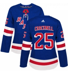 Womens Adidas New York Rangers 25 Adam Cracknell Premier Royal Blue Home NHL Jersey 