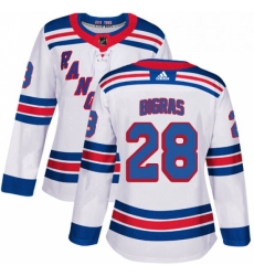 Womens Adidas New York Rangers 28 Chris Bigras Authentic White Away NHL Jersey 