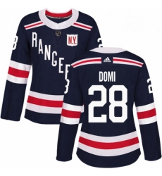 Womens Adidas New York Rangers 28 Tie Domi Authentic Navy Blue 2018 Winter Classic NHL Jersey 