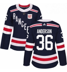 Womens Adidas New York Rangers 36 Glenn Anderson Authentic Navy Blue 2018 Winter Classic NHL Jersey 