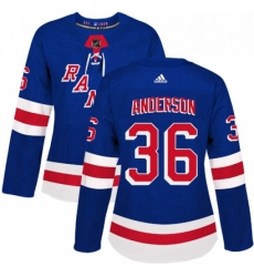Womens Adidas New York Rangers 36 Glenn Anderson Premier Royal Blue Home NHL Jersey 