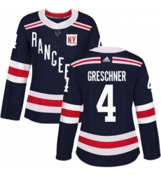 Womens Adidas New York Rangers 4 Ron Greschner Authentic Navy Blue 2018 Winter Classic NHL Jersey 