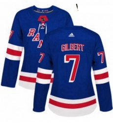 Womens Adidas New York Rangers 7 Rod Gilbert Authentic Royal Blue Home NHL Jersey 