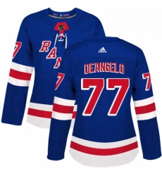 Womens Adidas New York Rangers 77 Anthony DeAngelo Premier Royal Blue Home NHL Jersey 